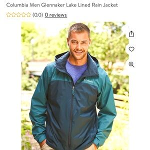 Columbia lightweight rain jacket, packable. Men’s size medium